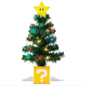 NWT Super Mario Brothers LED Light Up 10 Inch Desktop Christmas Tree